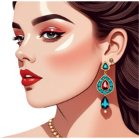 AI generated Beautiful woman with jewellery fashion. AI Generative png