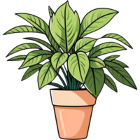 AI generated Plant in potted cartoon. AI Generative png