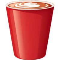 AI generated Red coffee cup. AI Generative png