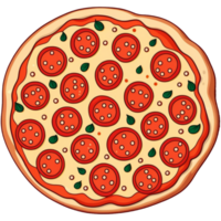 ai généré pepperoni Pizza dessin animé. ai génératif png