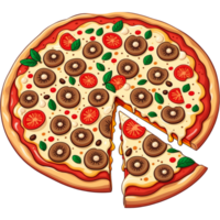 AI generated Delicious pizza with mushrooms. AI Generative png