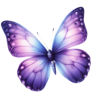 AI generated Purple Violet beautiful butterfly drawing watercolor clip art illustration png