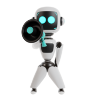 Cute robot 3d illustration render png