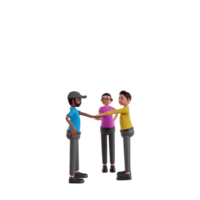 trabalho em equipe conceito 3d render ilustração png