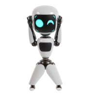 Cute robot 3d illustration render png