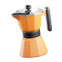 3d moka pentola illustrazione png