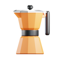 3d moka pentola illustrazione png