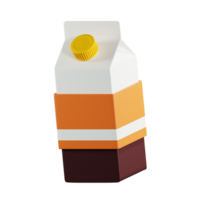 ilustración de caja de leche 3d png