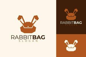 Brown Rabbit Bag Pouch Vector Logo Design