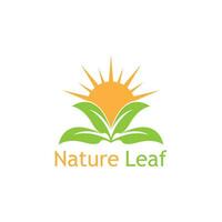 Green Leaf Nature Plant Conceptual Symbol Vector Illustration