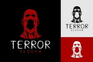 demonio terror horror vector logo diseño