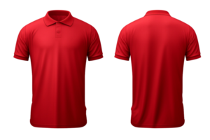 AI generated red polo shirt mockup template on a transparent background png