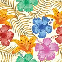 Floral seamless pattern with leaves. tropical background vector