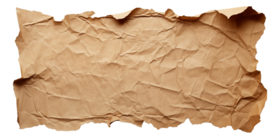 AI generated crumpled paper on a transparent background png