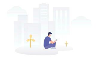 Get your hands on this smart city flat illustration vector