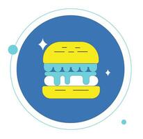 hamburguesa icono en plano estilo. hamburguesa vector ilustración en blanco aislado antecedentes. hamburguesa negocio concepto.