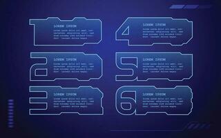 Futuristic digital interface graphic elements with numbers vector