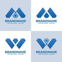 Letter M and W Diamond Logo Set, suitable for business related to Diamond with M or W initial vector