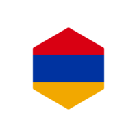 Arménie drapeau polygone style badge vecteur illustration png