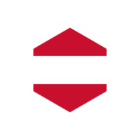 Austria bandera polígono estilo Insignia vector ilustración png