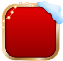 Christmas Frame With Snow And Bright Bulbs png