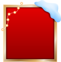 Christmas Frame With Snow And Bright Bulbs png