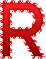 Christmas Candy Cane Alphabet Letter R png