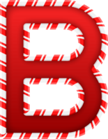 Christmas Candy Cane Alphabet Letter B png