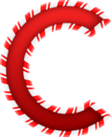 Christmas Candy Cane Alphabet Letter C png