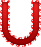 Natale caramella canna alfabeto lettera u png