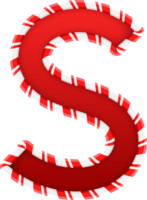 Christmas Candy Cane Alphabet Letter S png