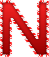 Noël bonbons canne alphabet lettre n png