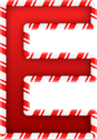 Natale caramella canna alfabeto lettera e png