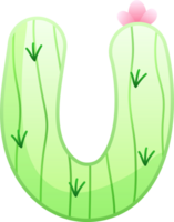 Cactus Alphabet Letter U png