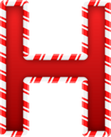 Christmas Candy Cane Alphabet Letter H png