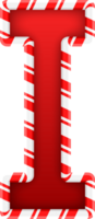 Natale caramella canna alfabeto lettera io png