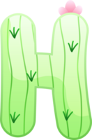 Cactus Alphabet Letter H png