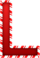 Christmas Candy Cane Alphabet Letter L png