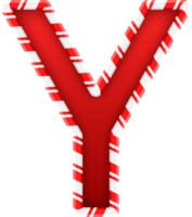 Christmas Candy Cane Alphabet Letter Y png