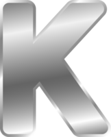 Silber Alphabet Brief k png