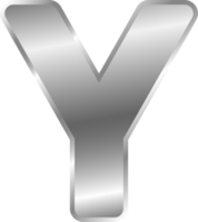 Silver Alphabet Letter Y png