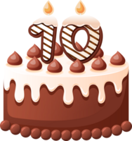 cioccolato compleanno torta con candela numero 10 png