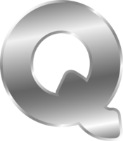 silver- alfabet brev q png