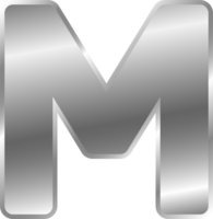 Silver Alphabet Letter M png