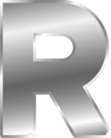 silver- alfabet brev r png