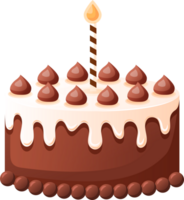 Chocolat anniversaire gâteau avec bougie png