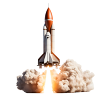 AI generated Rocket Launch into Space Isolated on Transparent Background png