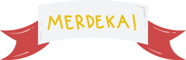 Indonesia merdeka ribbon label png