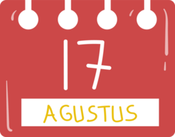 17 agosto Indonésia dia calendário png