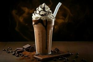 AI generated Velvety Ice blended cocoa vanilla. Generate Ai photo